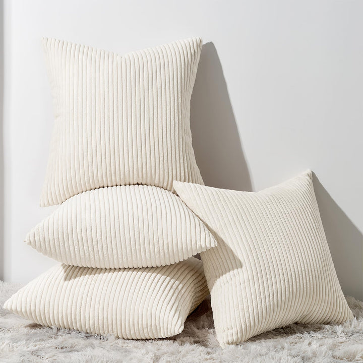 Topfinel 4er Set Samt Kissenbezug Kissenhülle Kopfkissenbezug Dekorative Dekokissen Couchkissen Deko