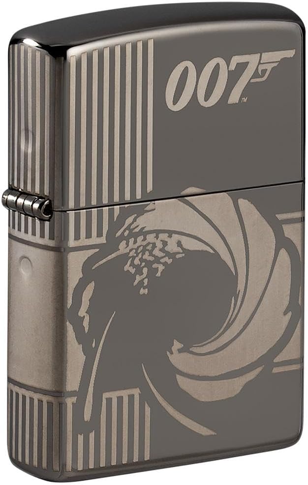 ZIPPO – Sturmfeuerzeug, James Bond™ 007 Bullet Hole, 360° Laser Engraved, Black Ice, nachfüllbar, in