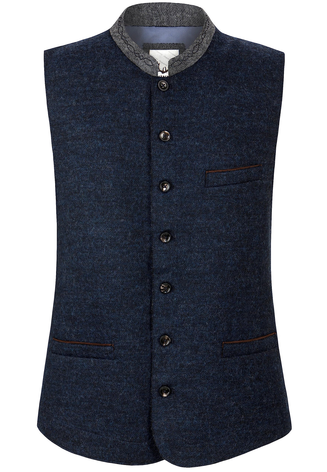 Stockerpoint Herren Trachtenweste, blau grau
