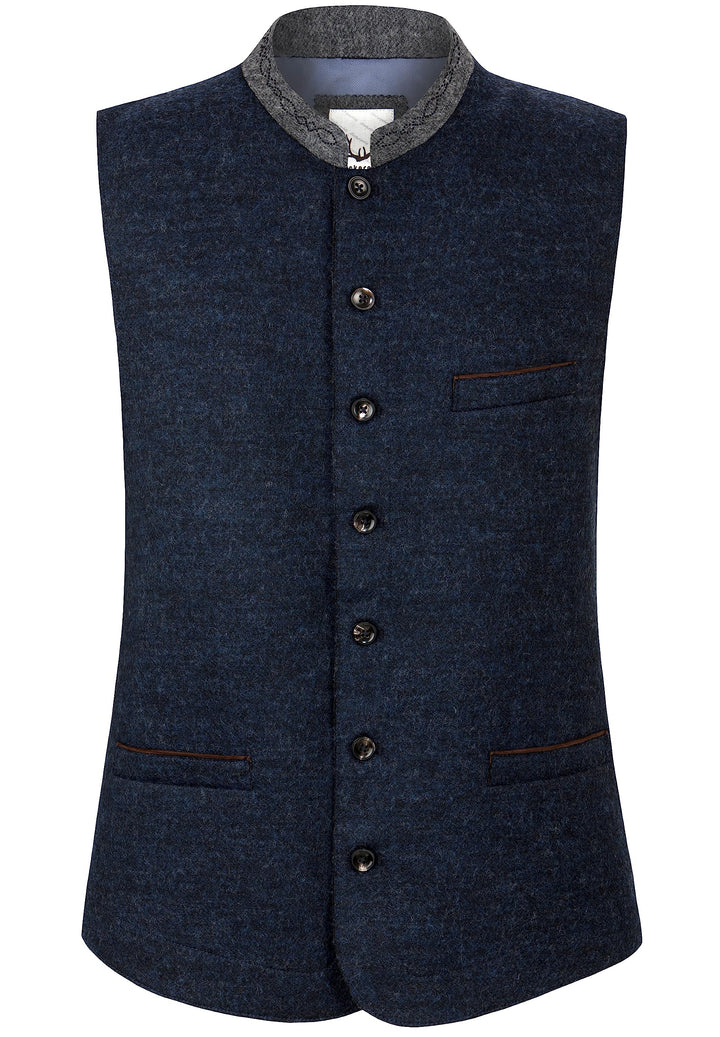 Stockerpoint Herren Trachtenweste, blau grau