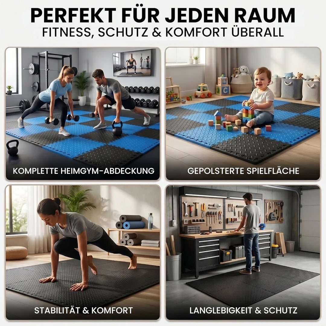 Fitem Puzzlematte aus EVA-Schaumstoff – Sportmatte – Bodenschutz – Garage – Tatami – Pool – Fitness