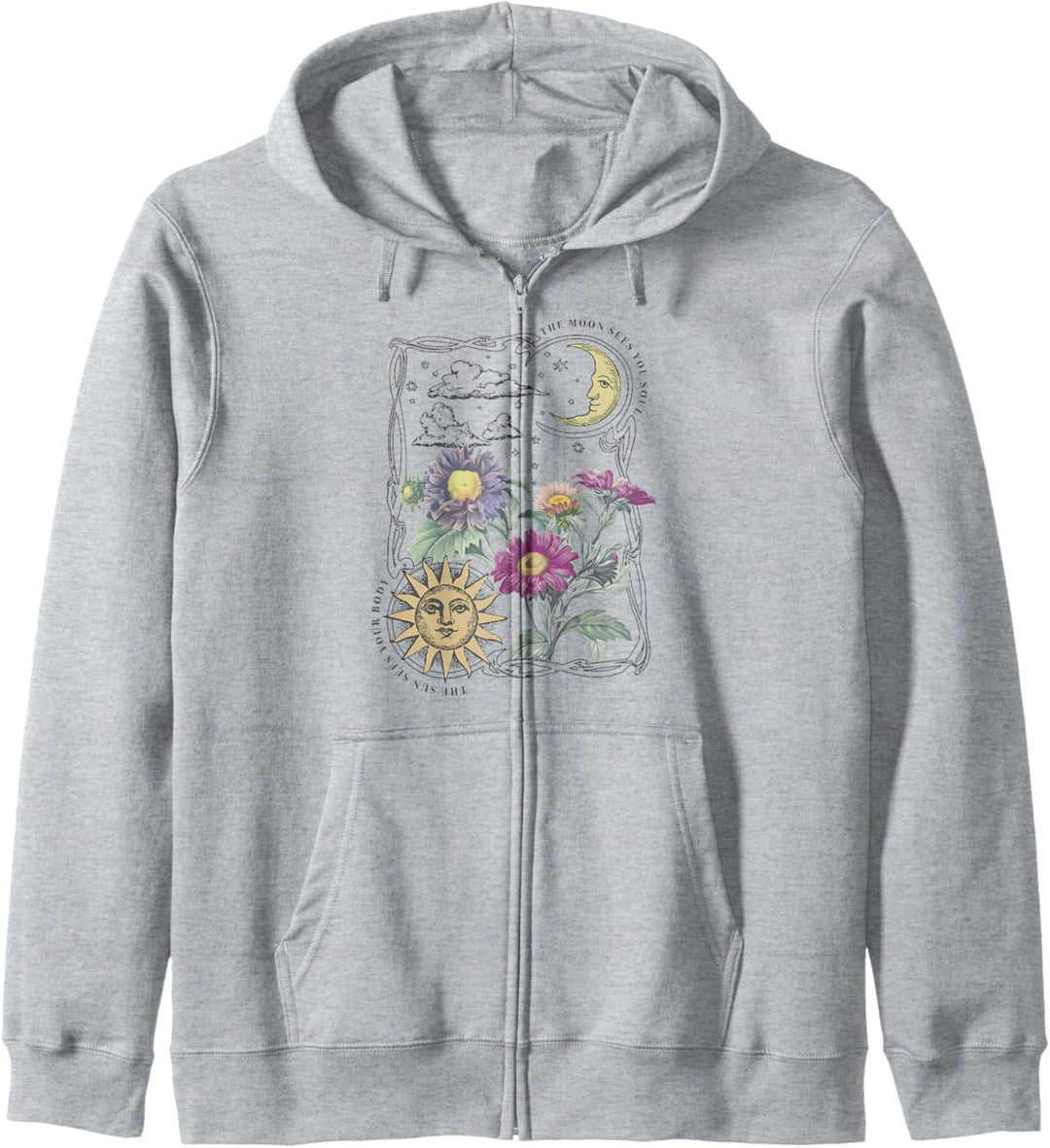 Trendy Sun And Moon Kapuzenjacke