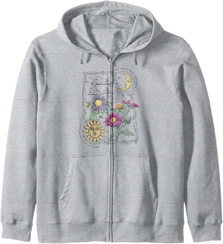 Trendy Sun And Moon Kapuzenjacke