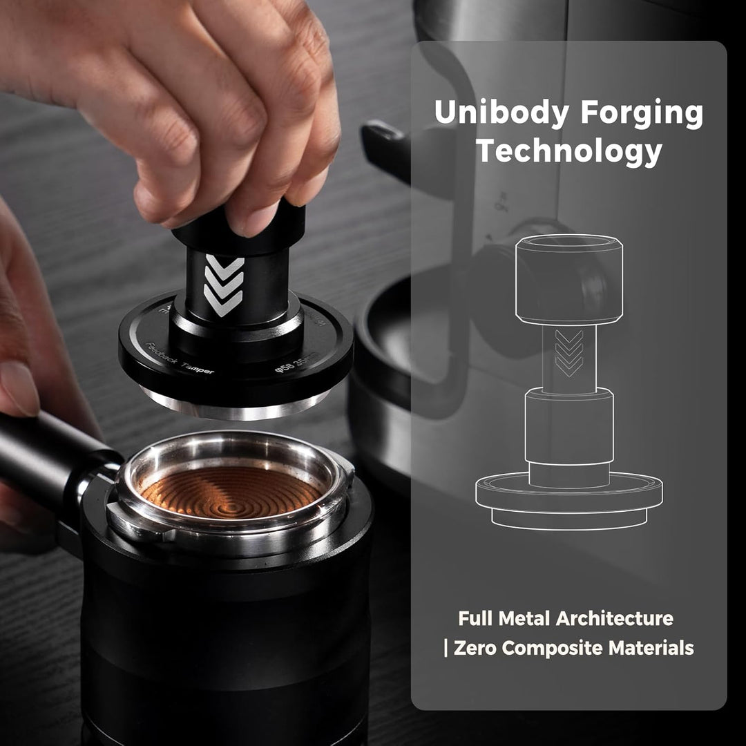 IKAPE 51MM V6 Impact Espresso Tamper with Sound Feedback, 15lb/30lb Interchangeable Springs, Espress