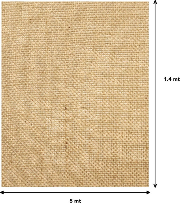 Jute Stoff aus Naturfaser – Zuschnitte von 2 – 5 – 10 m x 1,40 m Höhe (grau, 5 x 1,4 m) Natã¼rlich 5