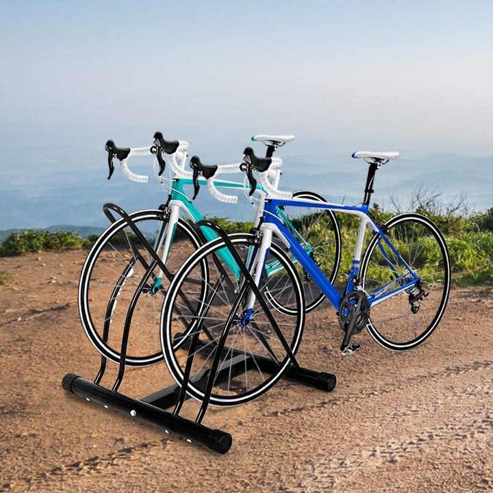 COSTWAY Fahrradständer Bodenparker für 2 Fahrräder Bügelparker, Fahrradparker, Mehrfachständer, Aufs