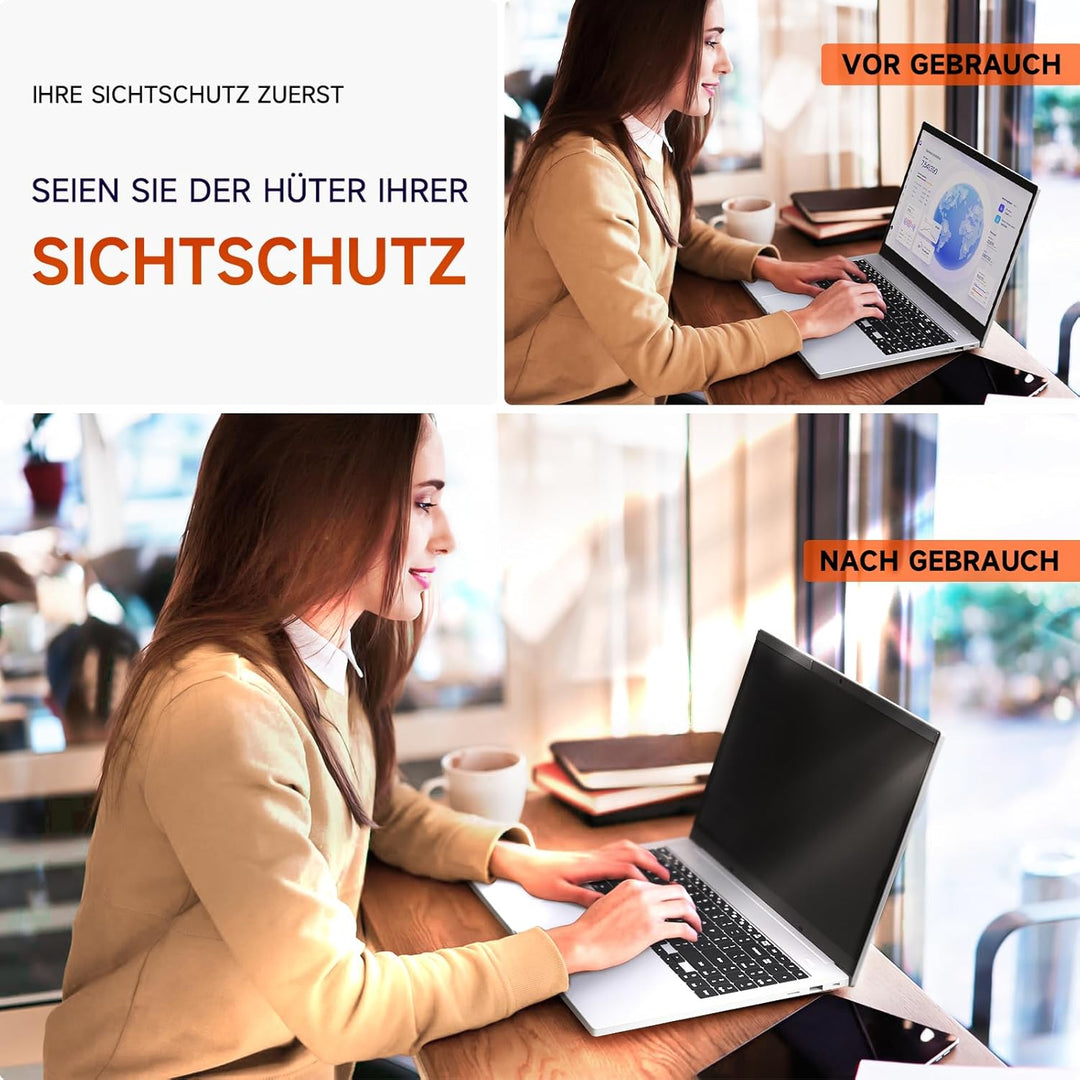 Magnetischer sichtschutz für 14 Zoll Laptop 16:9, Abnehmbarer Sichtschutzfolie, Anti Blaulicht Blend