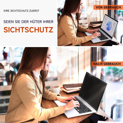 Magnetischer sichtschutz für 14 Zoll Laptop 16:9, Abnehmbarer Sichtschutzfolie, Anti Blaulicht Blend