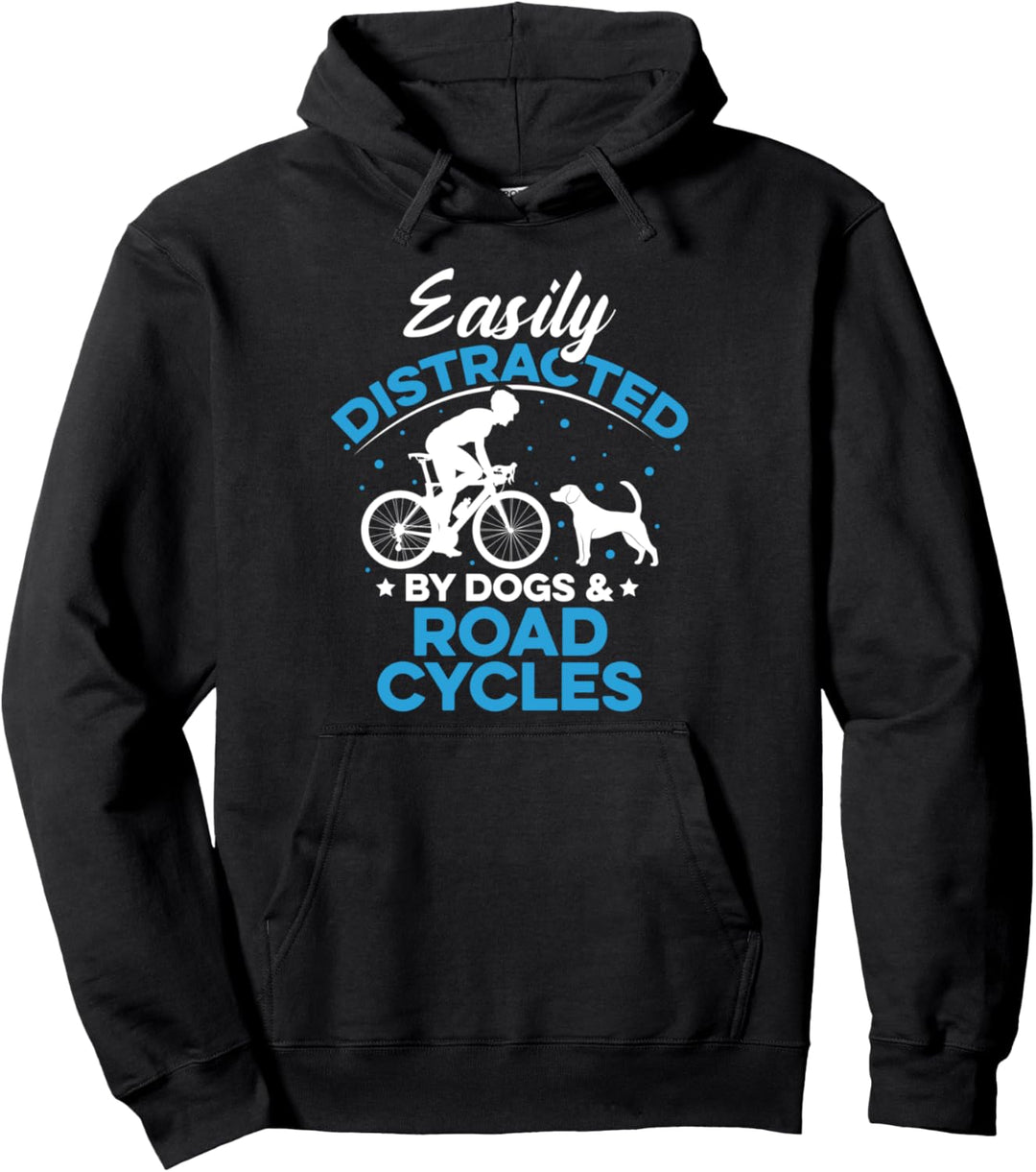 Leicht von Hunden und Rennrädern abgelenkt Pullover Hoodie