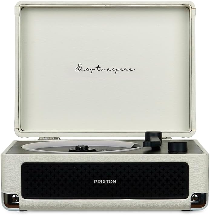 PRIXTON Tragbarer CD-Player mit Bluetooth, FM-Radio und AUX, 6W Lautsprecher (2x3W), Kompatibel mit