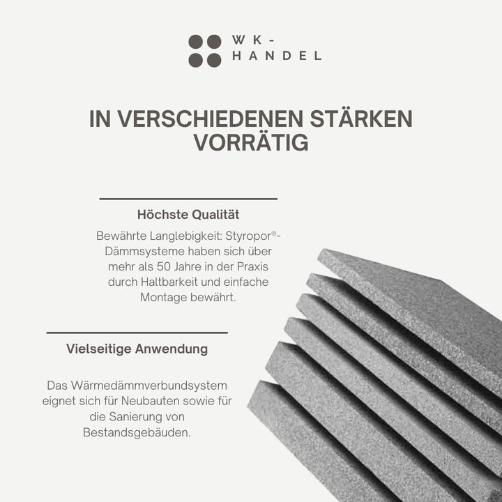 Wärmedämmplatten, verschiedene Stärken WLG 032, 1000 x 500 mm, EPS NEO Fassadendämmung – Styropor WD