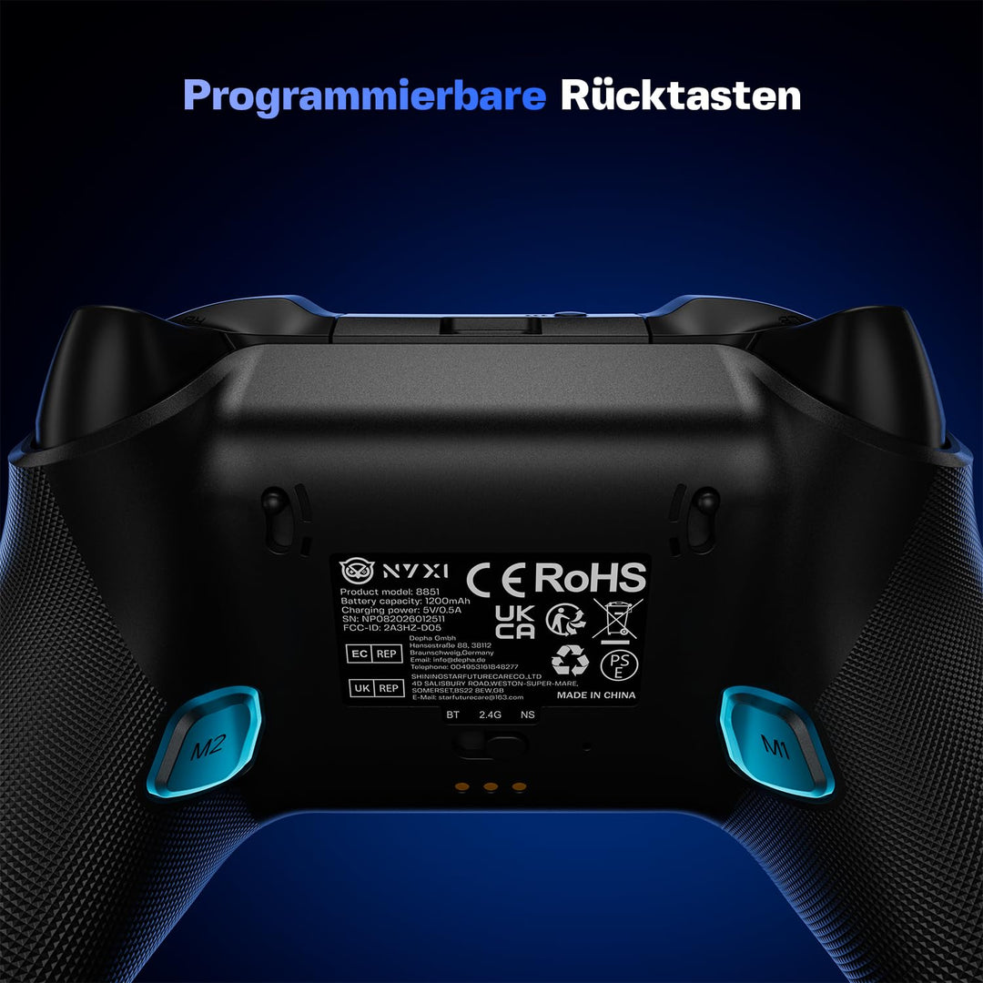 NYXI Imperial PC Gaming Controller mit Einstellbarer TMR Joysticks (Null-Drift), Austauschbare ABXY-