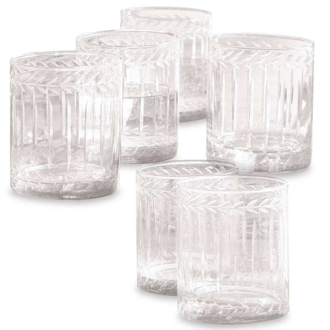 LOBERON® Glas 6er Set Padiès | Gläser Set Mit Feiner Glasgravur | Klassische Form | Zeitloses Dekor