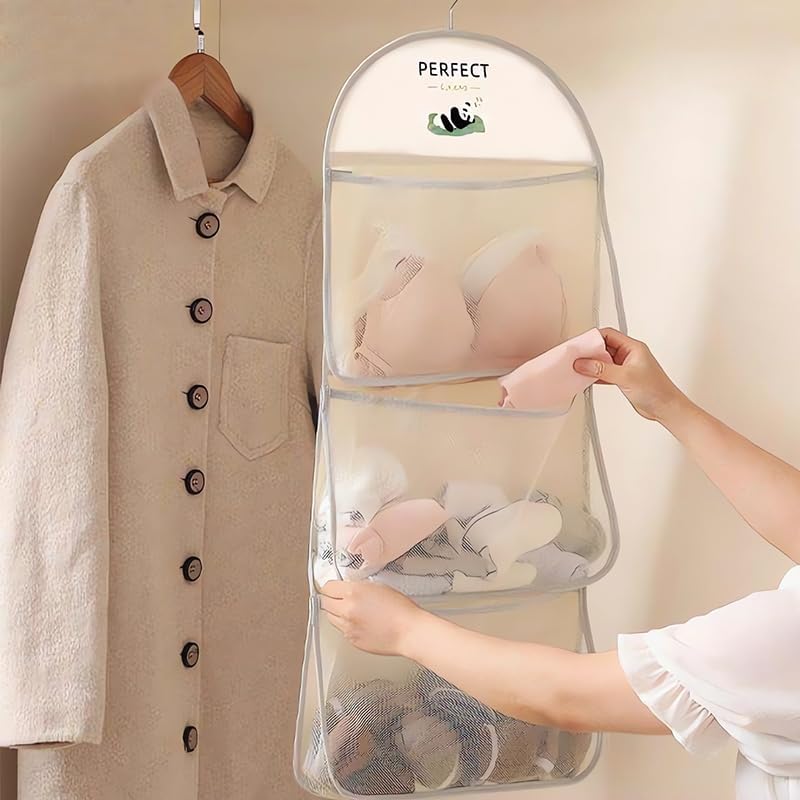 MIUPOO Kleiderschrank Organizer Hängend, Oxford Cloth Space Saver Bag for Bra Underwear Underpants S