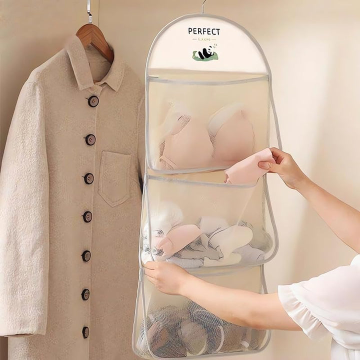 MIUPOO Kleiderschrank Organizer Hängend, Oxford Cloth Space Saver Bag for Bra Underwear Underpants S