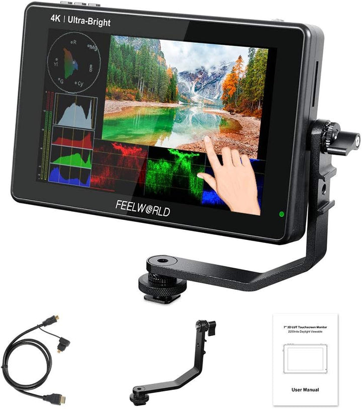 Feelworld LUT7 7 Zoll 2200nit Ultra Bright 3D Lut Touch Screen DSLR Kamera Field Monitor 1920x1200 I