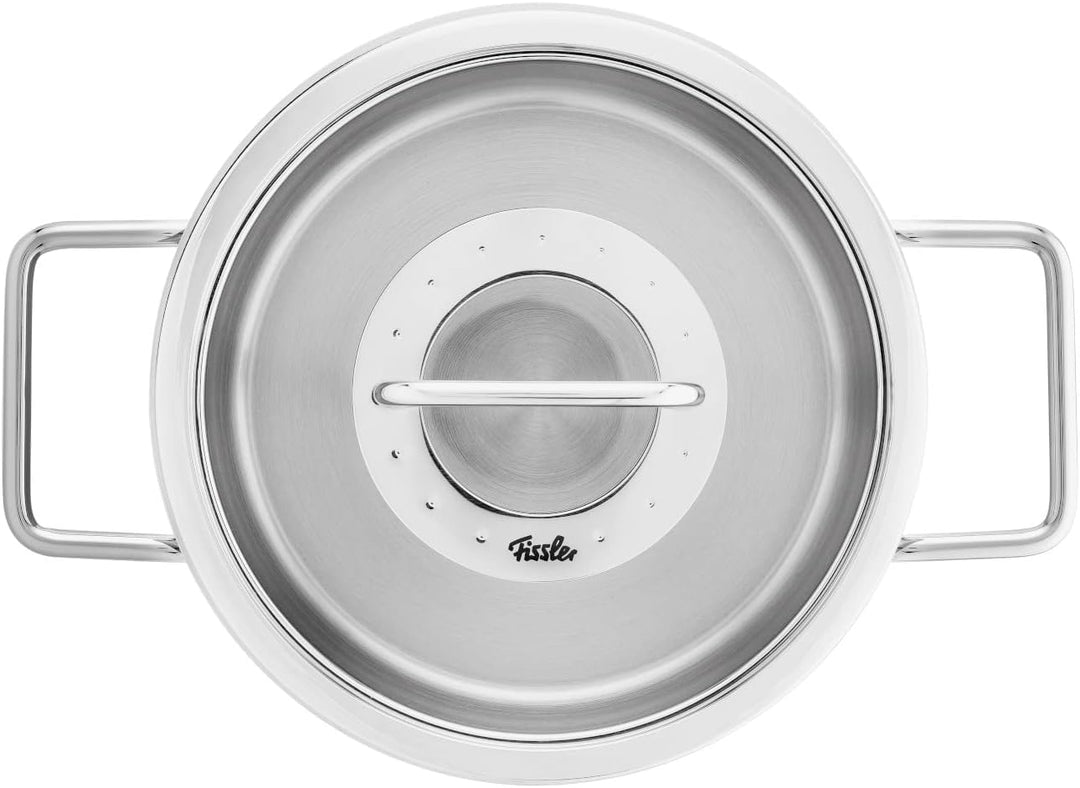 Fissler Pure Collection/Edelstahl-Kochtopfset, 4-teilig, Töpfe mit Glas-Deckel (2 Kochtöpfe,2 Braten