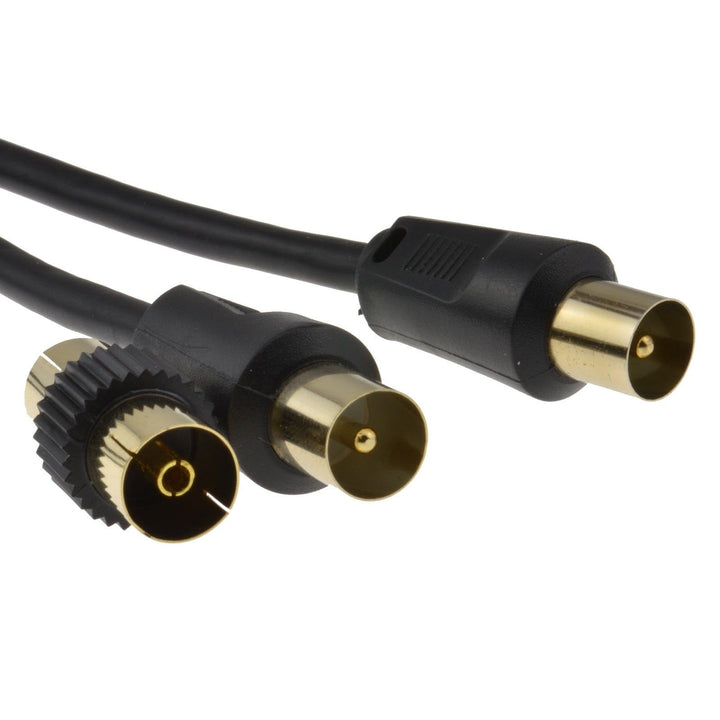 kenable RF TV Digitale Erdgebundene Stecker Zum Stecker Schwarz Antenne Anschlusskabel Kabel Mit Kup