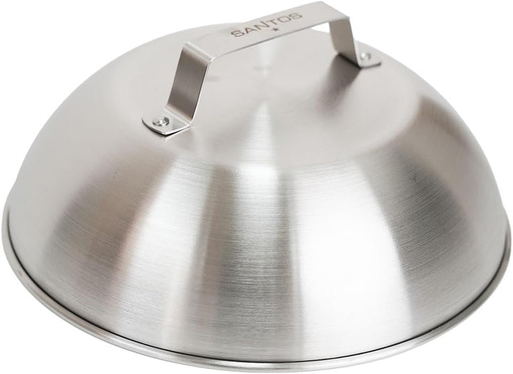 SANTOS Burger Set - 10-teilig: Edelstahl Presse, Wender, Smasher, Schmelzglocken & Spiesse für perfe