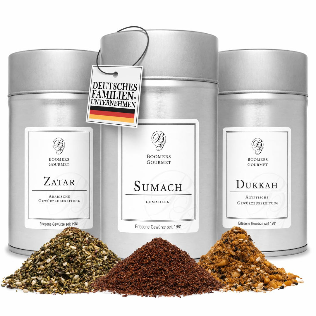 Boomers Gourmet - Orientalische Gewürze Set, Sumach Gewürz I Dukkah Gewürzmischung I Zatar Gewürzmis