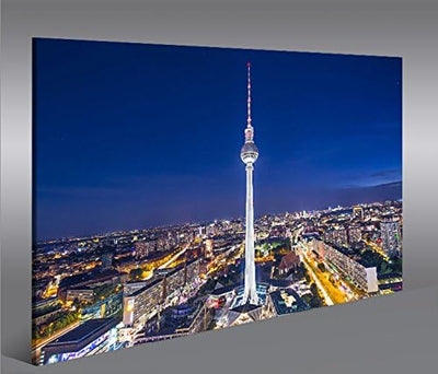 islandburner Bild Bilder auf Leinwand Berlin Alexanderplatz Fernsehturm 1p XXL Poster Leinwandbild W