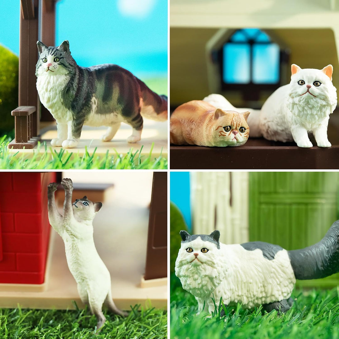 Katze Figuren Playset, 12PCS niedliche Miniatur Katze Figur Spielzeug, Kuchen Topper für Geburtstags