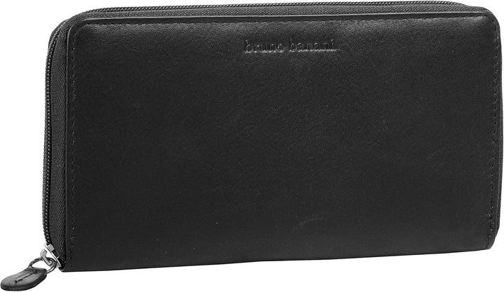 bruno banani Geldbörse Leder Echt Leder schwarz Damen - 020577, Schwarz