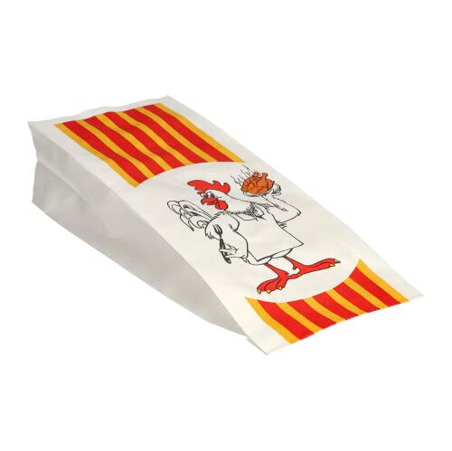 tradingbay24 Hähnchenbeutel, Papier mit HDPE-Einlage 24 cm x 10,5 cm x 5,5 cm Grillhähnchen 1/2 tbU9