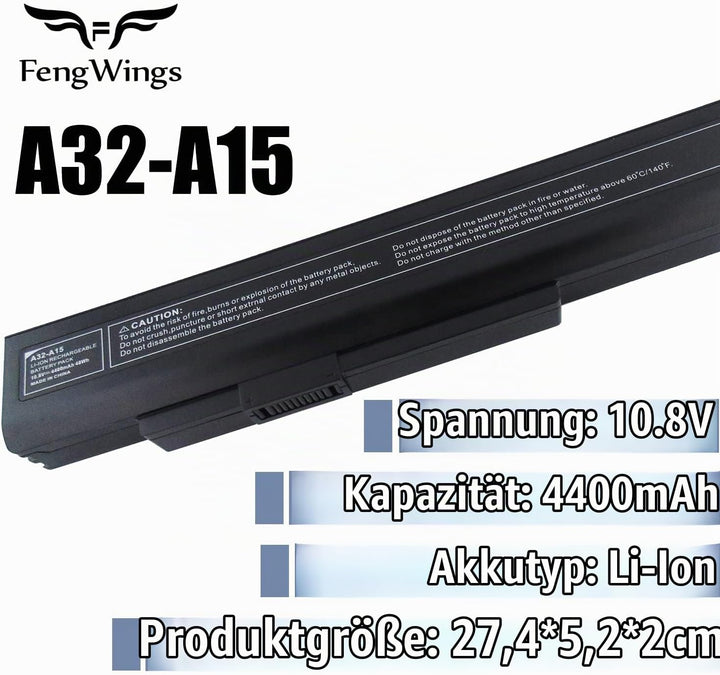 FengWings® A32-A15 akku, Ersetzen Für Medion Akoya A32-A15 AKKU, Medion E6221 | E6222 | E6227 | E623