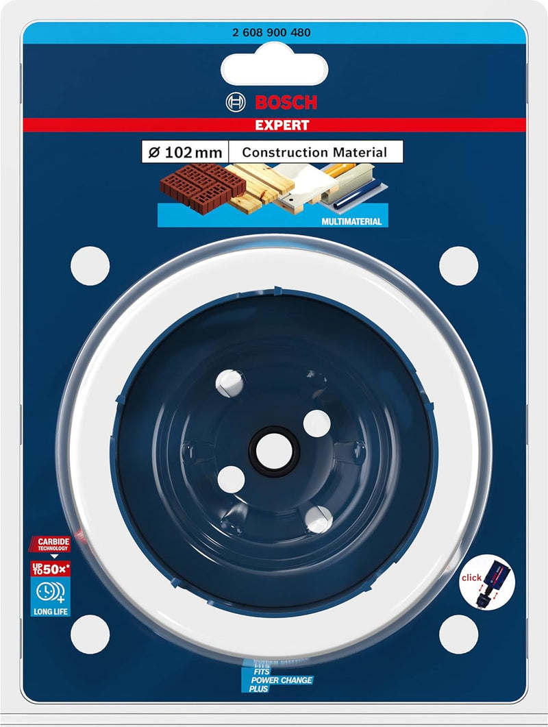 Bosch Accessories 1x Expert Construction Material Lochsäge (für Weichholz, Ø 102 mm, Zubehör Schlagb