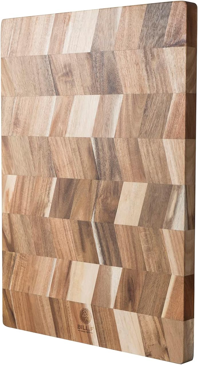 BILL.F Holz Schneidebrett, Acacia Holz Schneidebrett für Küche,Multifunktionales küchenbrett, servie