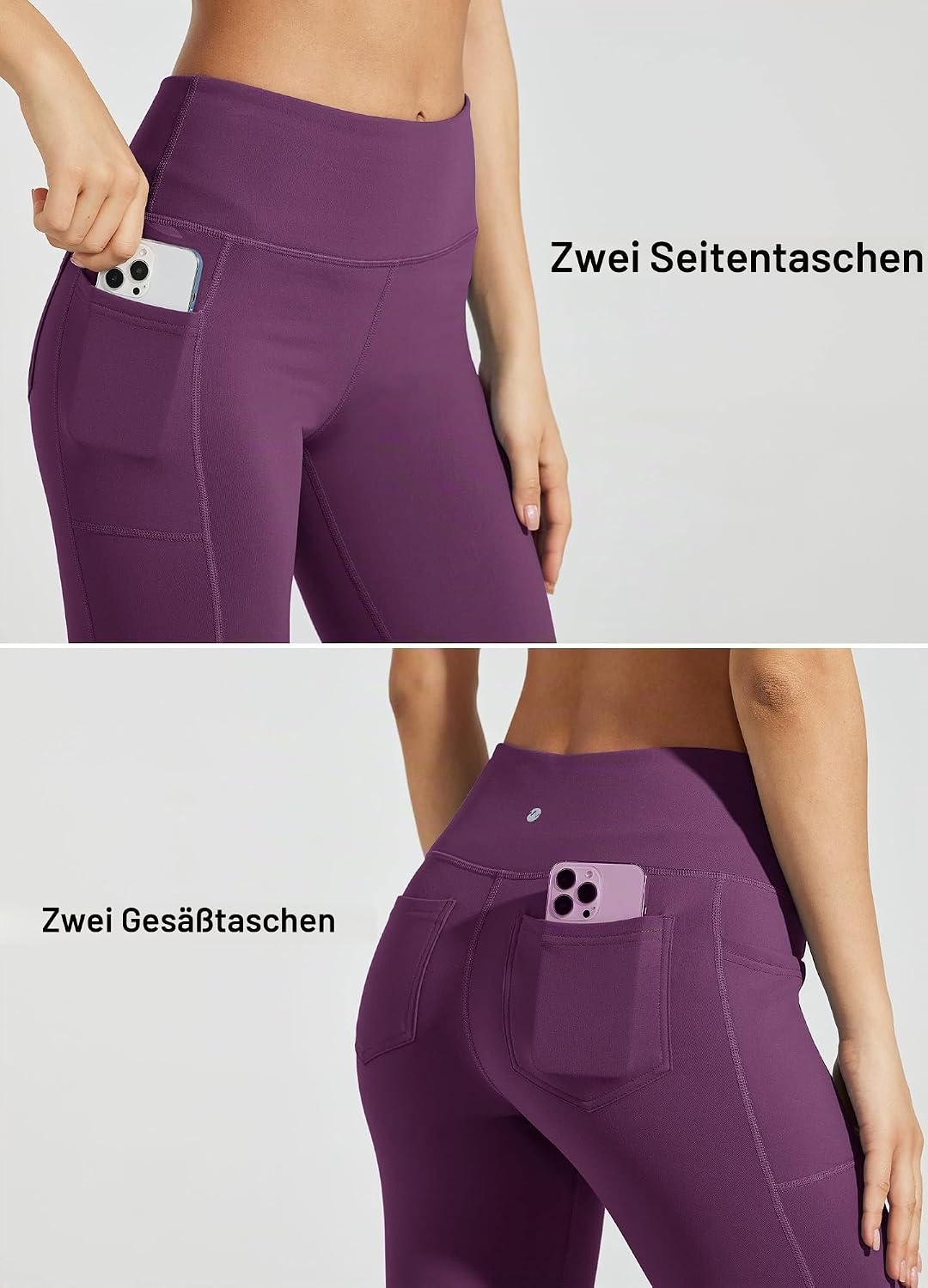 WILLIT Damen Thermo Flare Leggings Winter Fleece gefütterte Yogahose Warm Sportleggins Laufhose Boot