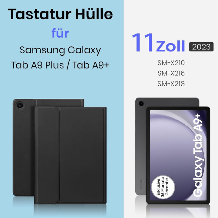 Tastatur für Samsung Tablet A9 Plus - für Galaxy Tab A9 Plus Hülle mit Tastatur, Tastatur Beleuchtun