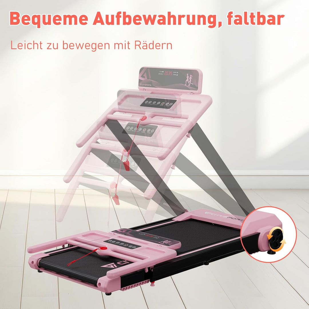 CITYSPORTS Elektrisches Laufband,Klappbares Laufband für Zuhause bis 12 km/h,mit LED-Anzeige,APP und