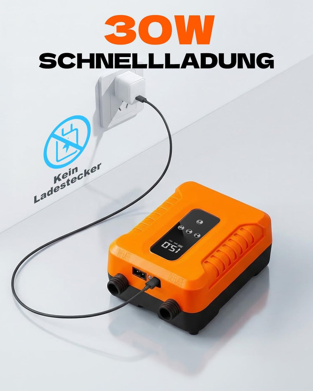 SUP Pumpe Elektrisch,Wiederaufladbar,Stand Up Paddle Pumpe Elektrisch mit Auto-Stopp,Sup Kompressor