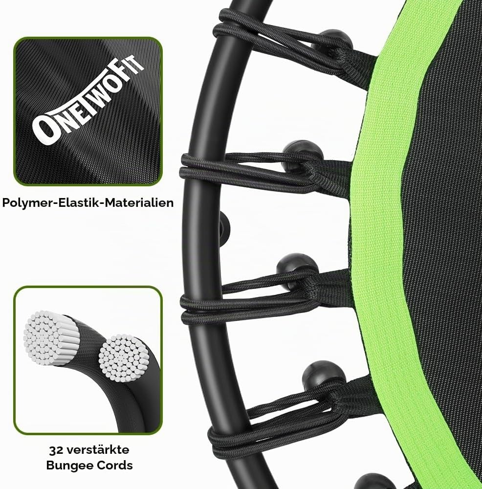 ONETWOFIT 114cm Trampolin lndoor,Rückprall Trampolin für Erwachsene, Leises Mini Trampolin für das O