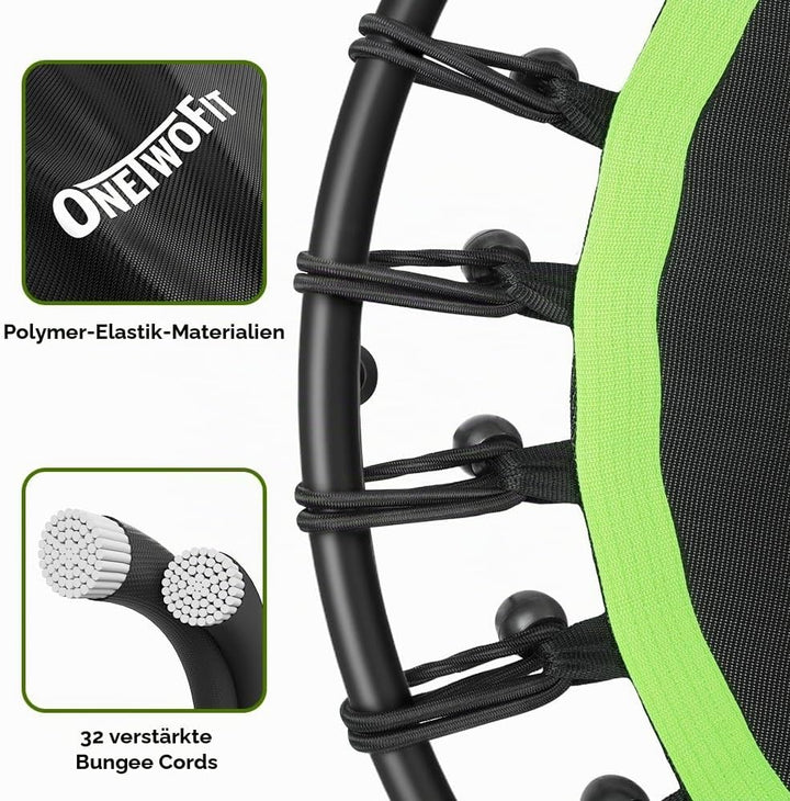 ONETWOFIT 114cm Trampolin lndoor,Rückprall Trampolin für Erwachsene, Leises Mini Trampolin für das O