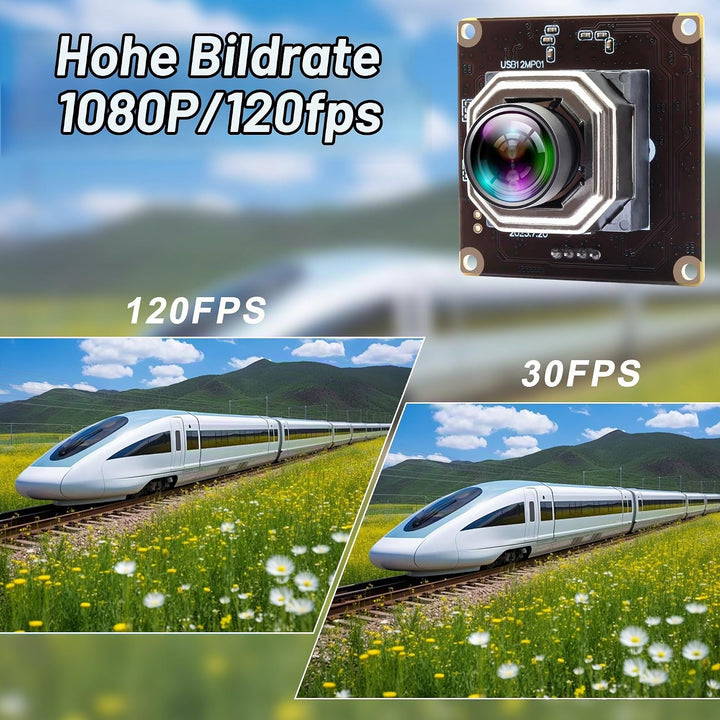 ELP USB Kameramodul 4K Autofokuskamera 1080P@120fps Hochgeschwindigkeitskamera 12MP Weitwinkel Keine