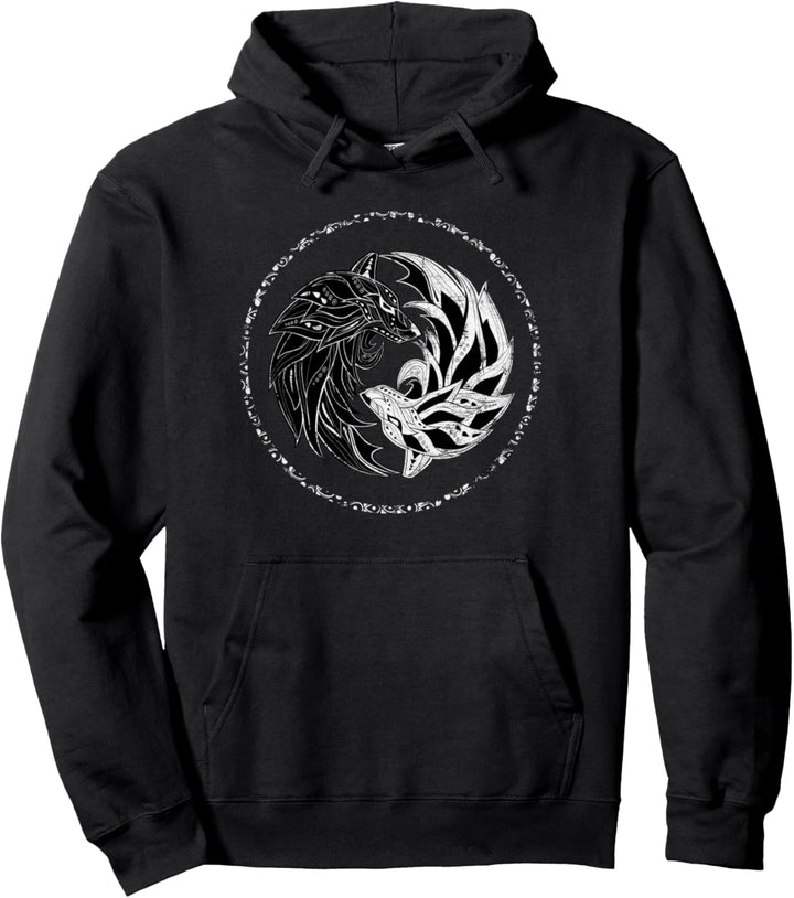 Yin Yang,Wolf,Wölfe,yinyang,Chi Gong TaiChi,Yin-Yang Bagua Pullover Hoodie