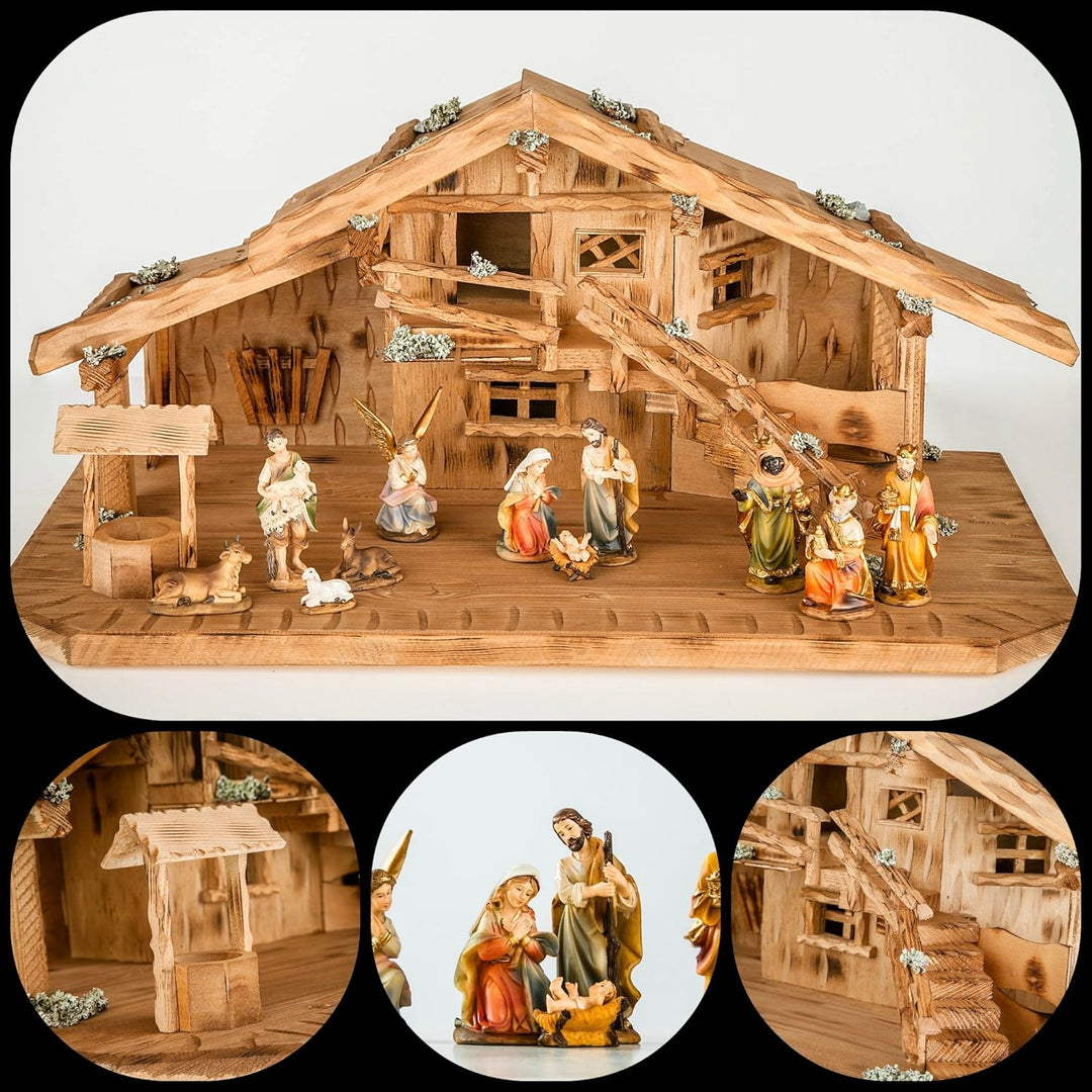 Holz und Gartentrends Weihnachtskrippe Krippe Krippenstall Weihnachten Weihnachtskrippen Tischkrippe