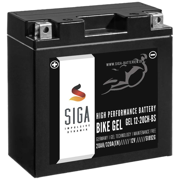 SIGA GEL Motorradbatterie 12V 20Ah 320A/EN GEL Batterie YTX20CH-BS YTX20A-BS GEL12-20CH-BS GTXCH20-B