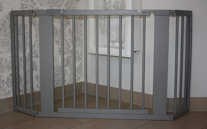 Schutzgitter Absperrgitter Türgitter Treppenschutzgitter 117 bis 363 cm grau (141cm), 141cm