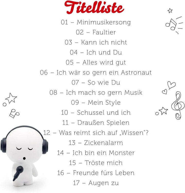 tonies Hörfiguren für Toniebox, Minimusiker – Lieder Kinderlieder für Kinder ab 3 Jahren, Spielzeit
