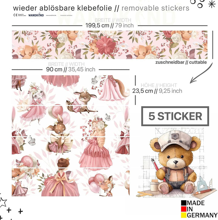 WANDKIND Aufkleber für IKEA KURA Kinderbett Hochbett Klebefolie Möbelfolie Sticker Kinderzimmer Prin