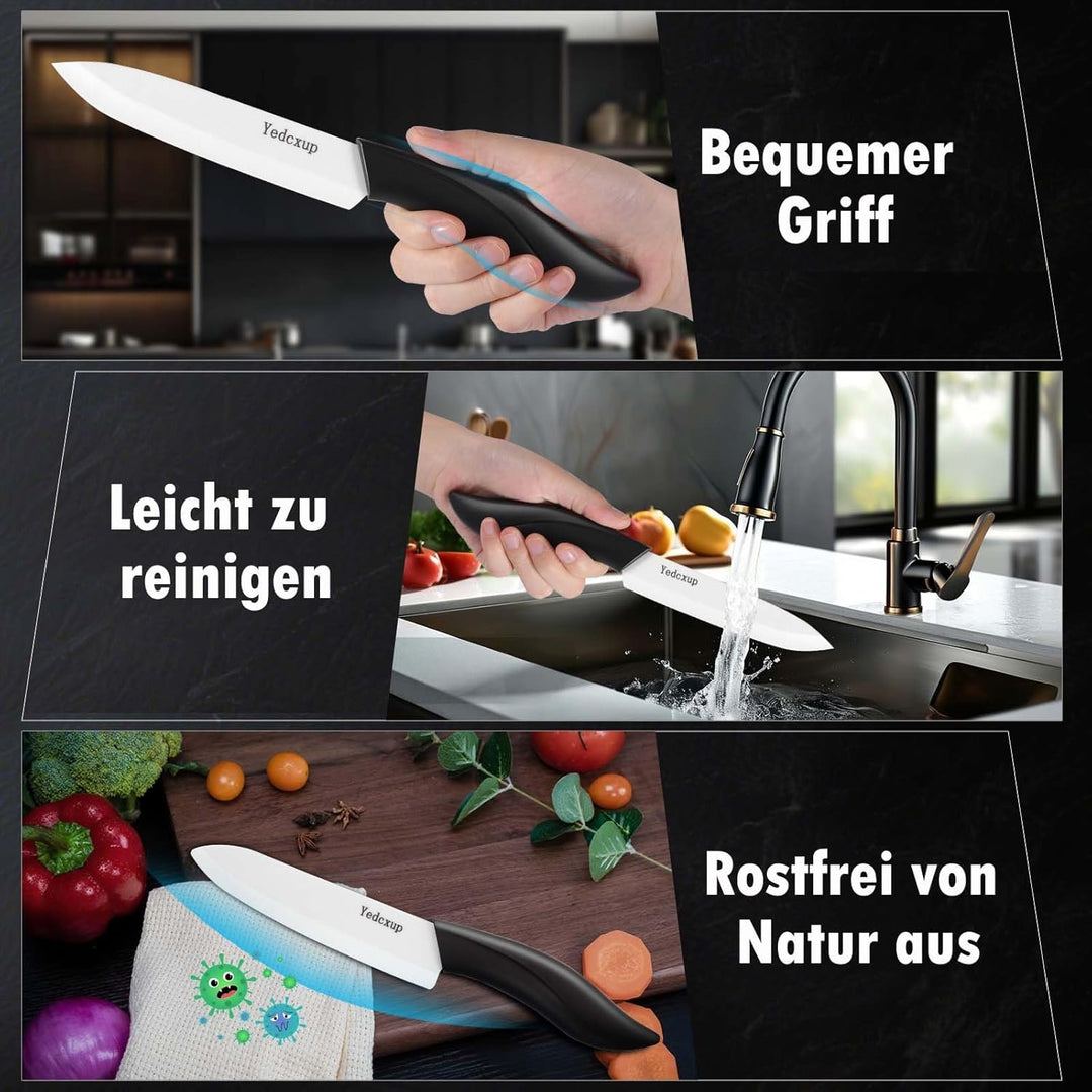 Keramikmesser - 5PCS Keramikmesser Set Liegt Gut in Der Hand und Scharf Keramik Messer, Die Messer S