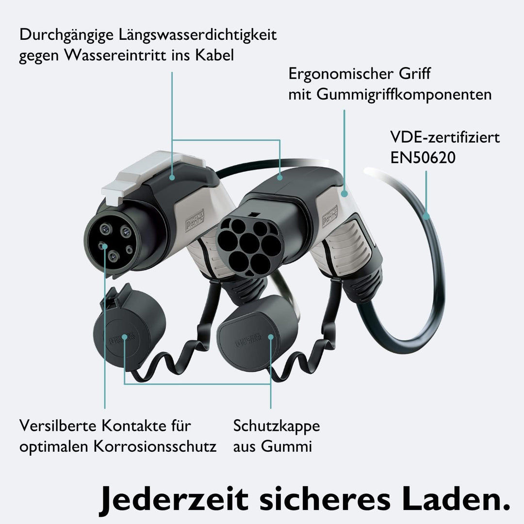 PHOENIX CONTACT Adapter-Ladekabel Elektroauto Typ 1 (Mode 3) - EV Ladekabel 1628021 E-Auto und Hybri
