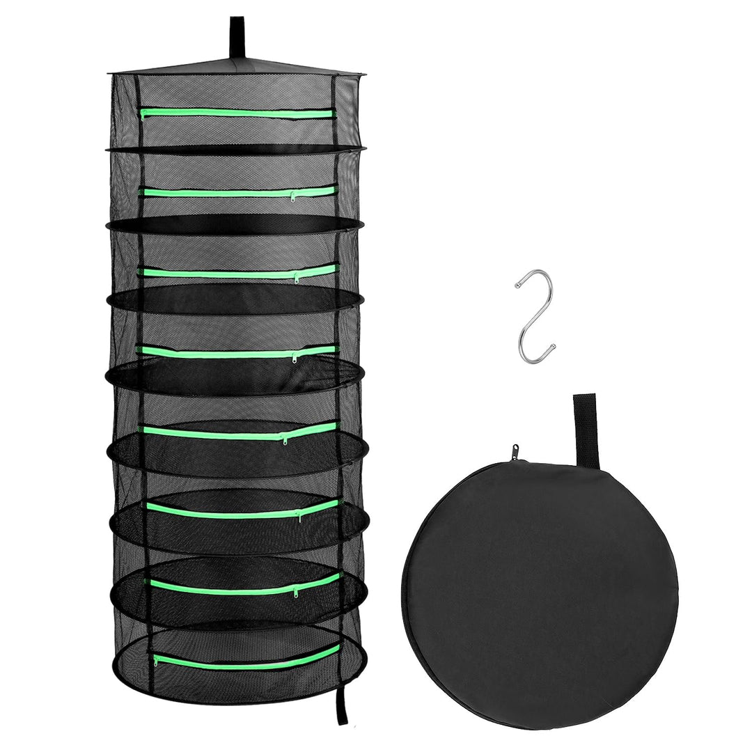 QWORK® Trockennetz, 8-lagiges Mesh-Kräutertrocknerregal, Hängendes Kräuter Trockengestell für Kräute