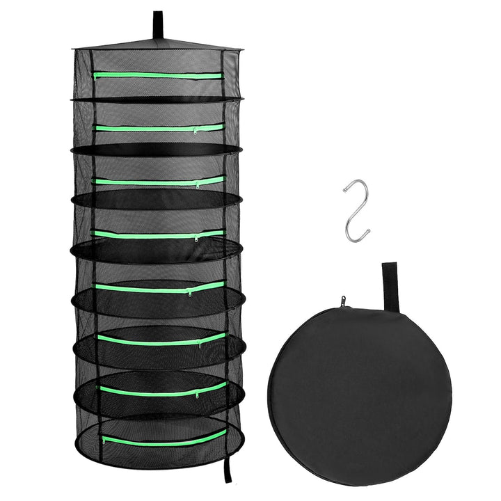 QWORK® Trockennetz, 8-lagiges Mesh-Kräutertrocknerregal, Hängendes Kräuter Trockengestell für Kräute