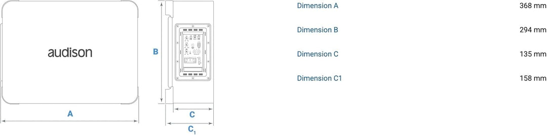 Audison APBX 8 AS2 – 200-mm Aktiv-Subwoofer in geschlossener Box, 500W Peak, integrierter Class-D-Ve