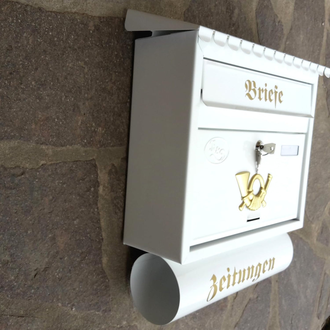 Stabiler Briefkasten Flachdach Katalogeinwurf, Premium-Qualität, mit Schutzlackierung Verschiedene M